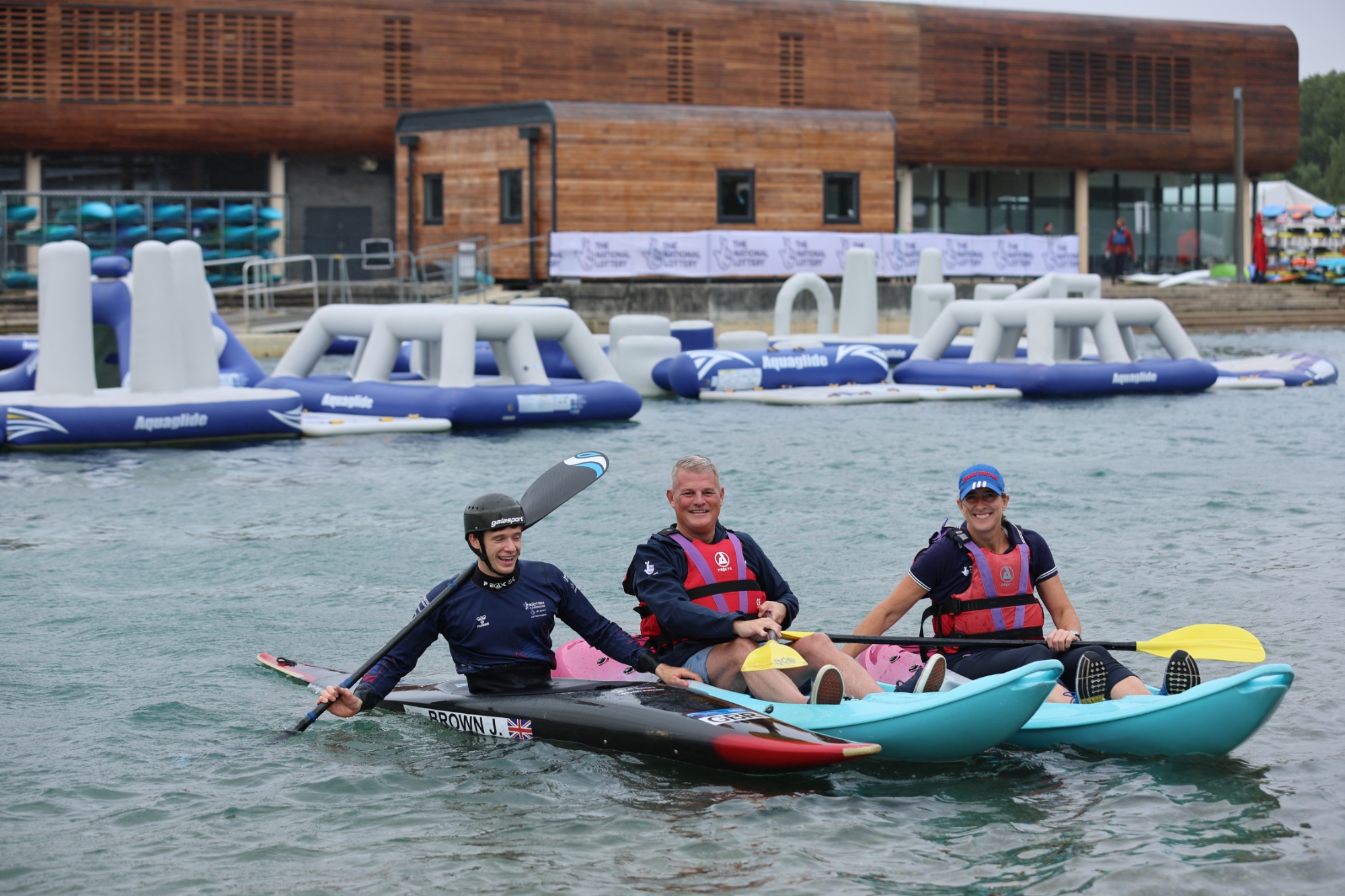 Stuart Andrew and Katherine Grainger canoeing